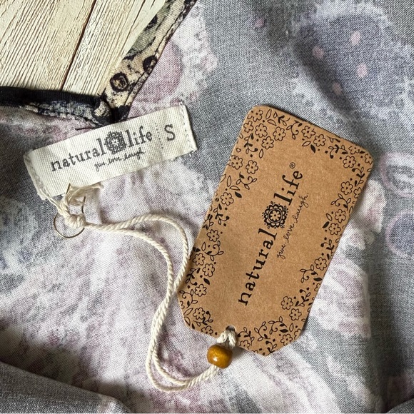 Boho Natural Life Gracie Slip Maxi Dress Black Motif Rayon NWT Small - Picture 7 of 8